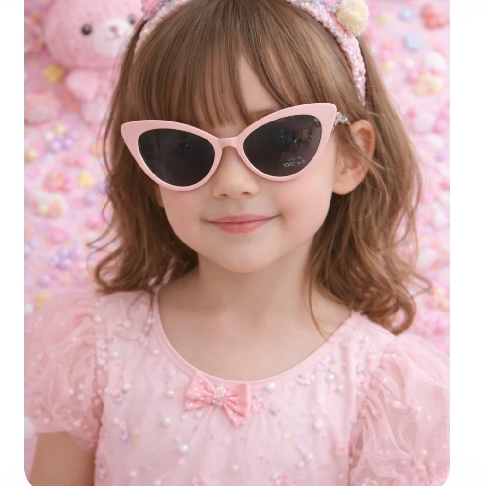 Pink Youth Sunglasses, Case annd Charm